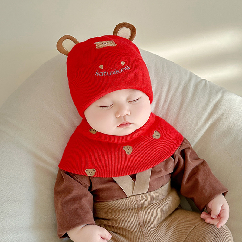 Picture of Katu Bear Infant Hat Spring & Fall 3-6-12 Months Male and Female Baby Pullover Hat Cotton 100-Day Sleeping Hat