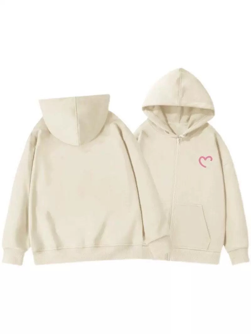 Picture of Design Sense Semi-Love Printed Cardigan Sweater Women's oversize Simple Hooded Casual Loose Coat Autumn and Winter