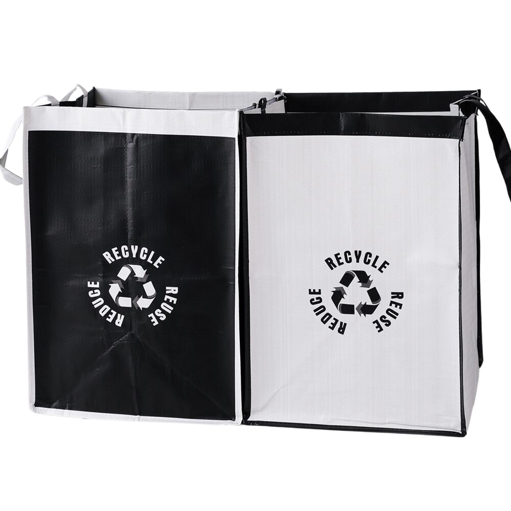 Black and White Two-Piece Home Kitchen Recycling Garbage Sorting Waterproof Thickened Large Capacity Environmental Protection Bag for Amazon
