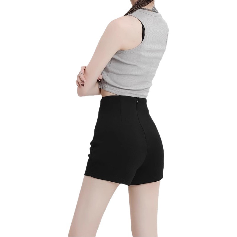 Undercoat Missing Spice Girl Bottoming Shorts Women's Summer Small Black Outer Wear High Waist Tight Stretch Anti-Light Hot Pants