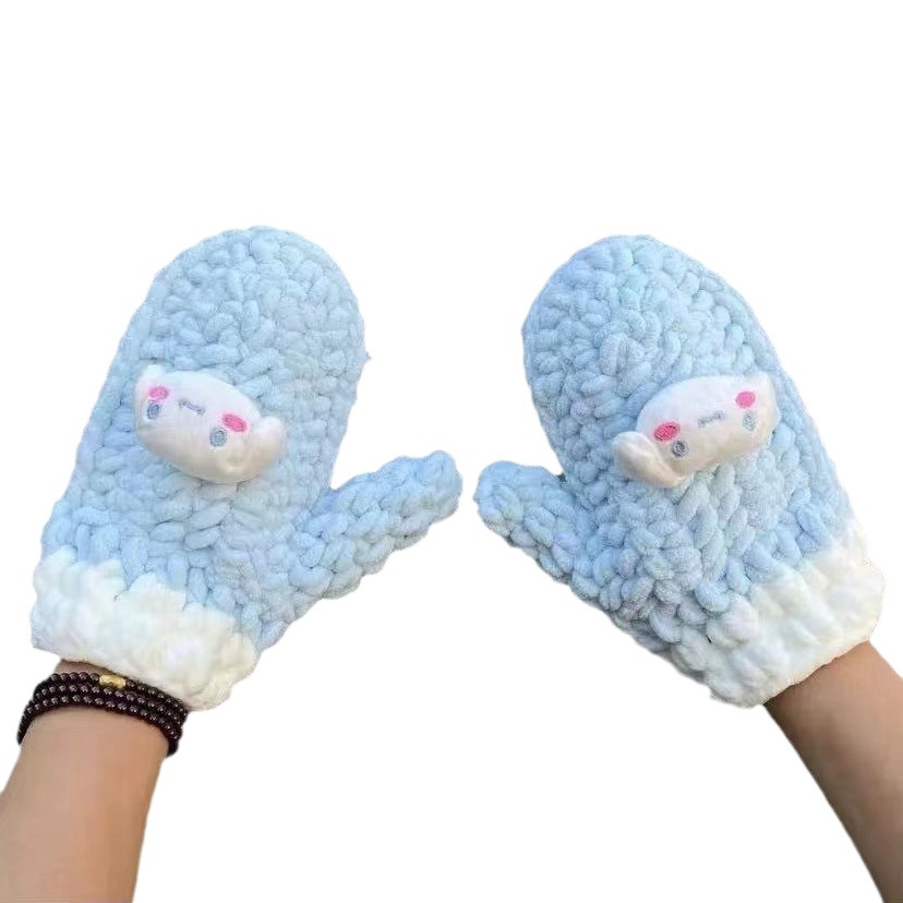 Yugui dog gloves hand-woven DIY material package ice strip thread star wearing Dew gloves winter gloves thick wool ball
