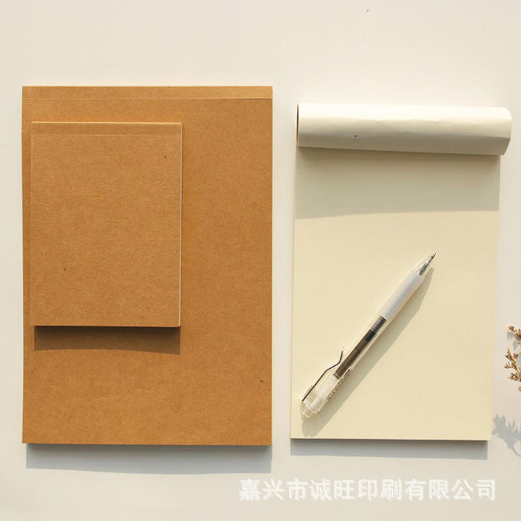 Picture of A5 Kraft Paper Draft Book Wholesale Primary and Secondary School Students A6 Flip-Up Blank Page Draft Paper Simple Notebook Portable