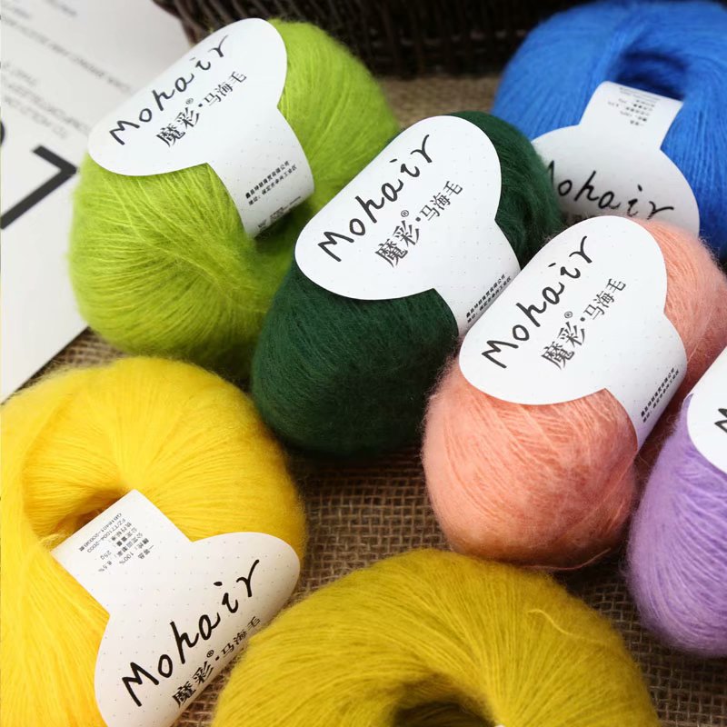 Picture of Magic color mohair handmade diy knitted sweater crochet doll scarf wool young mohair fine wool wholesale