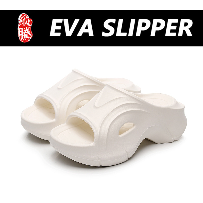 New Slippers Non-slip EVA Height-increasing Thick Bottom Home Fashionable Fashionable Slippers for Women Super Soft Slip-on Feeling for Summer Wear Inside and Outside