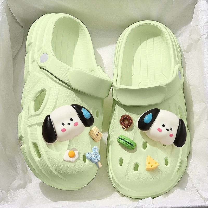 Hole Shoes Men's 2024 New Summer Outer Wear Thick Sole Dung Feeling Outdoor Beach Lovers Baotou Slippers Women