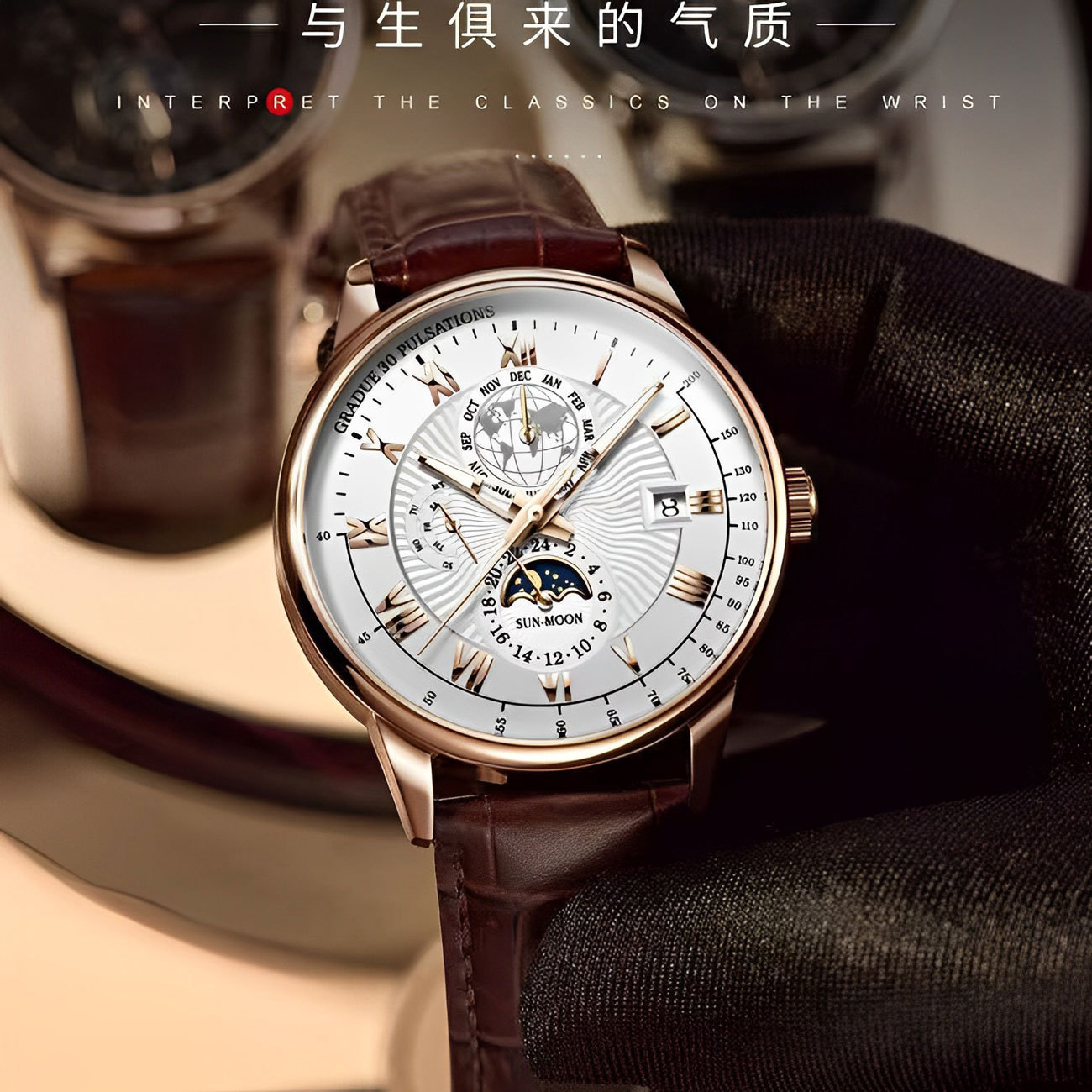 Picture of Watch Men's Top Ten Swiss Automatic Watch Waterproof Luminous Mechanical Belt Quartz Watch Genuine Business Watch