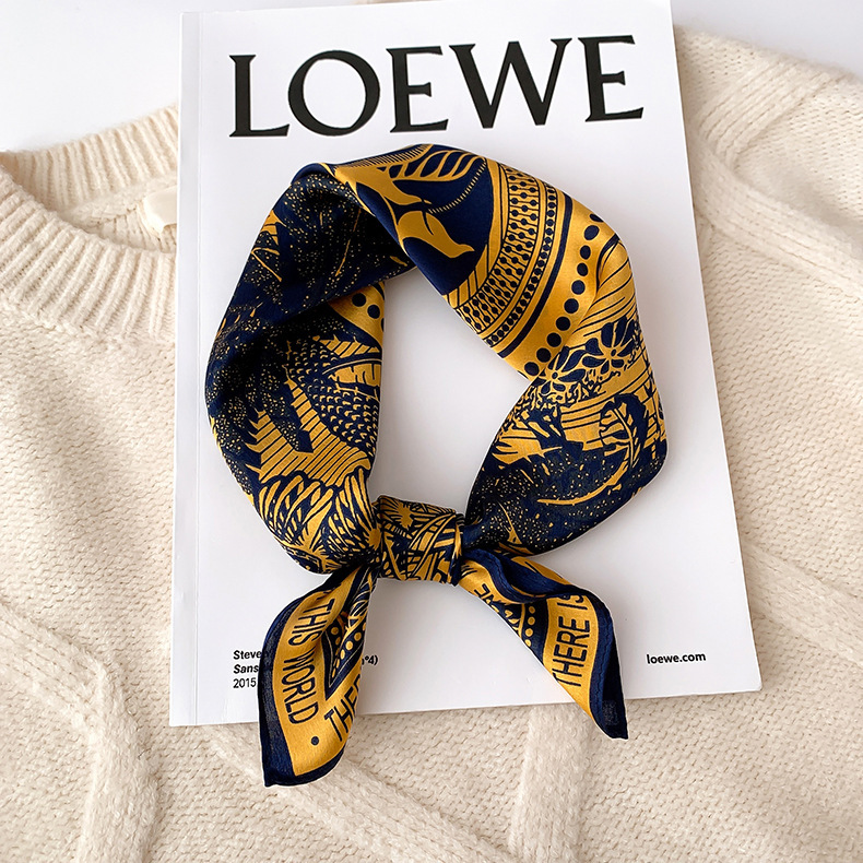 Picture of 2024 New Style Silk Scarves Women's Spring and Summer Fashion Printed 100 Mulberry Silk Small Square Scarf South Korea Ribbon Scarf