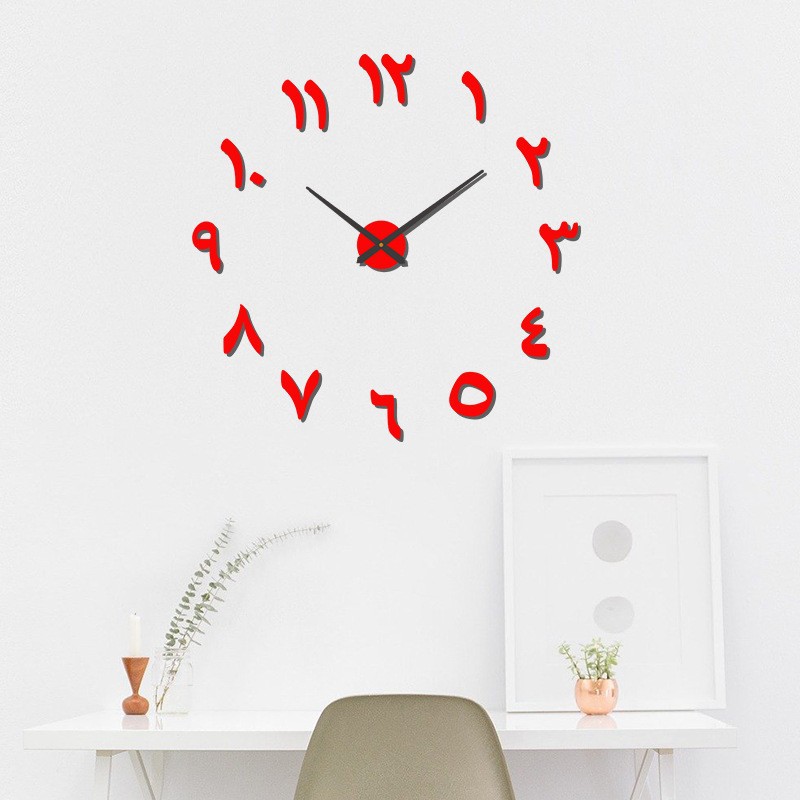 Cross-border Creative Acrylic DIY Wall Clock Home Punch-free Wall Sticker Clock Living Room Clock Modern Simple Mute