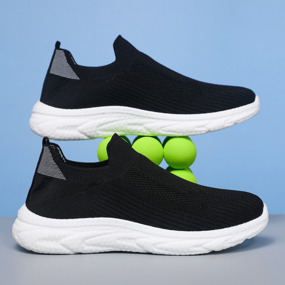 Summer New Cold Sticky Shoes Mesh Breathable Middle-aged and Elderly Walking Shoes MD Ultra Light Soft Sole Casual Shoes Men's Socks Shoes