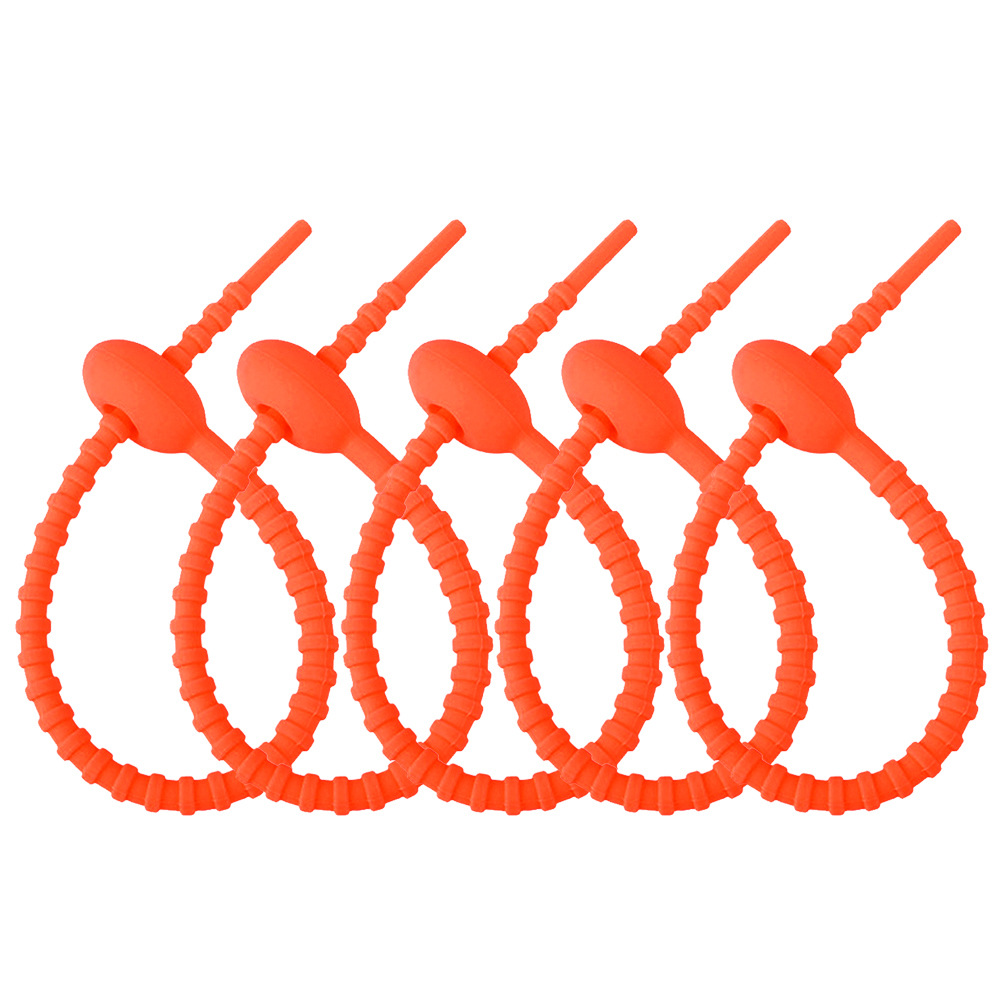 Picture of 215mm silicone cable tie data line storage finishing winder DIY key chain jewelry pendant color lanyard
