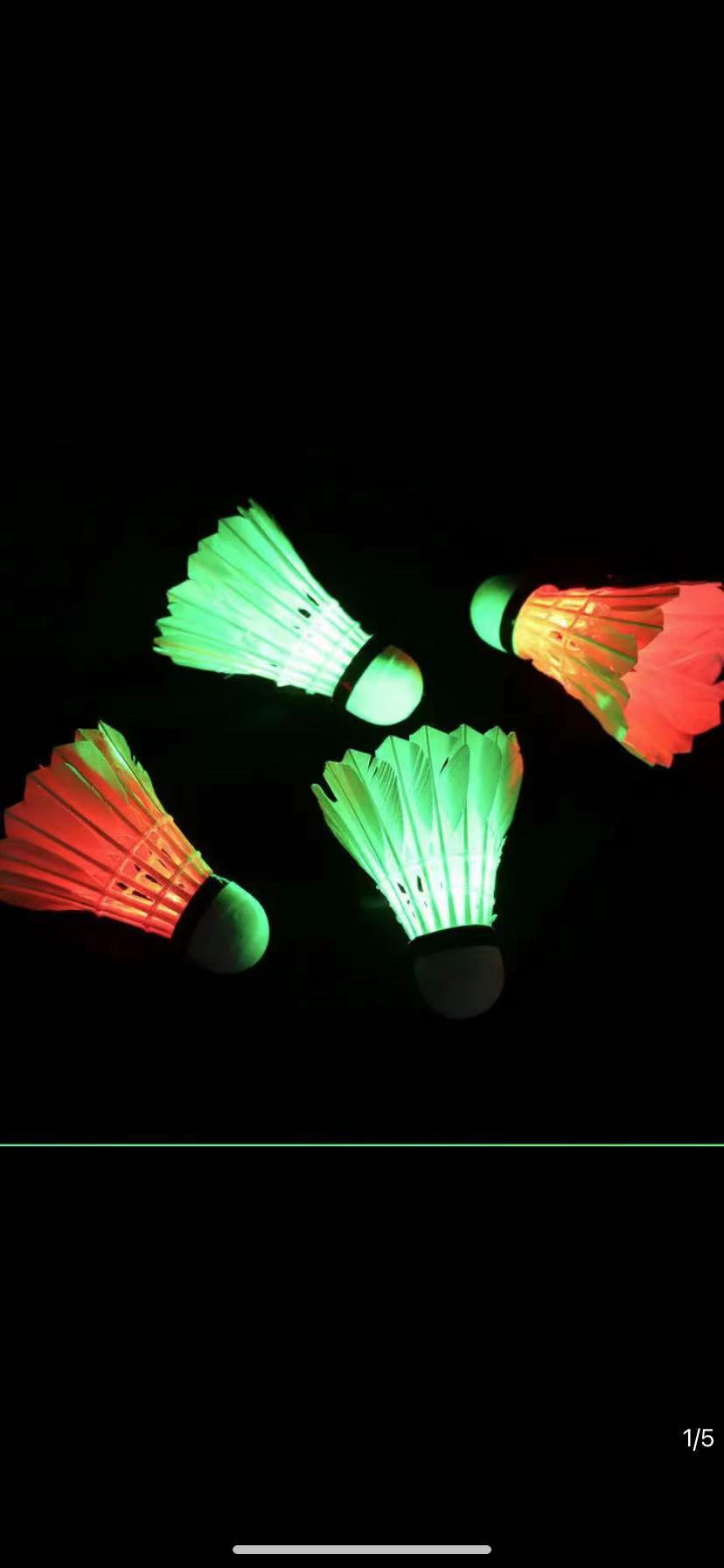 Picture of Luminous Badminton Racket Control Luminous Le Flash Goose Feather Nylon Badminton High Elasticity Resistant Windproof Night Use