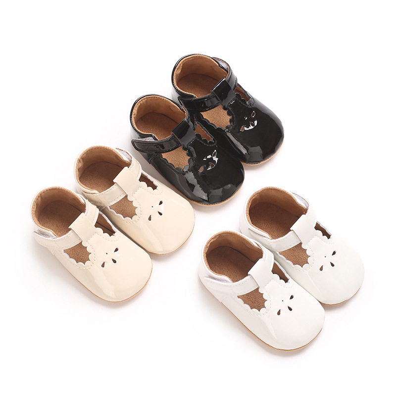 Spring and Autumn New 0-6-12 Bright Princess Shoes PU Velcro Design Flat Non-slip Toddler Shoes