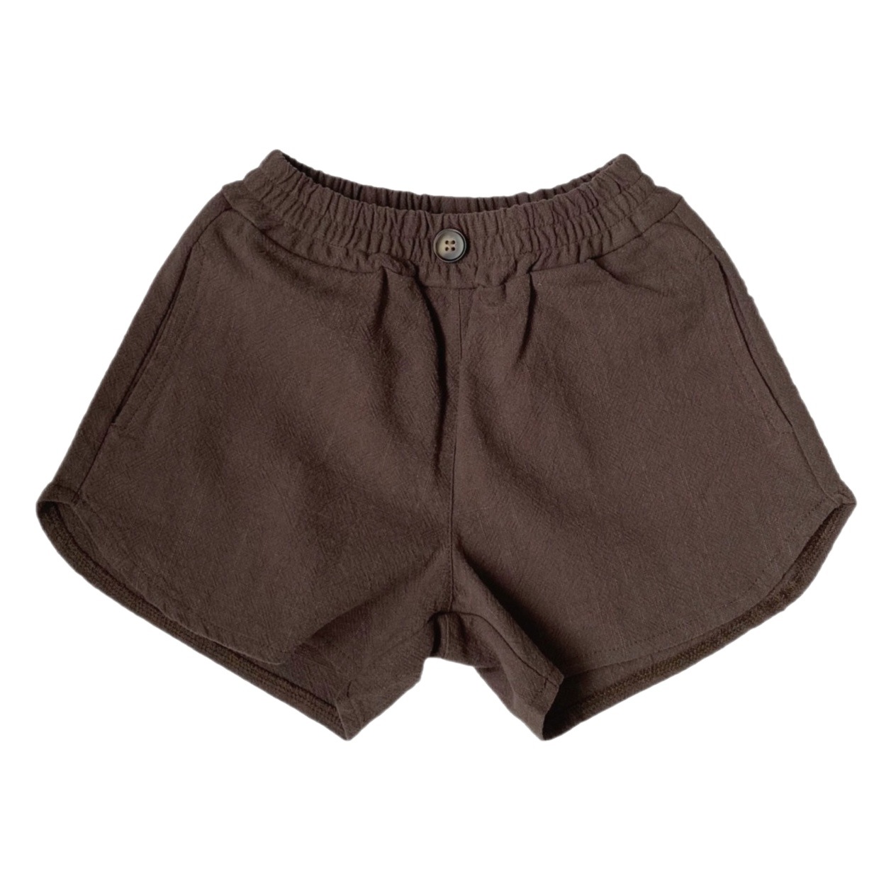 GL-kids Korean Style Summer New Children's Retro Single Button Cotton and Linen Shorts Trendy Mid-Waist Washed Shorts for Boys and Girls