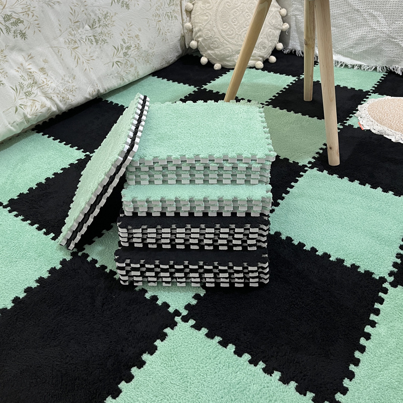 Picture of Plush room stitching carpet bedroom living room 2023 New ins style bedside blanket full floor mat cushion home