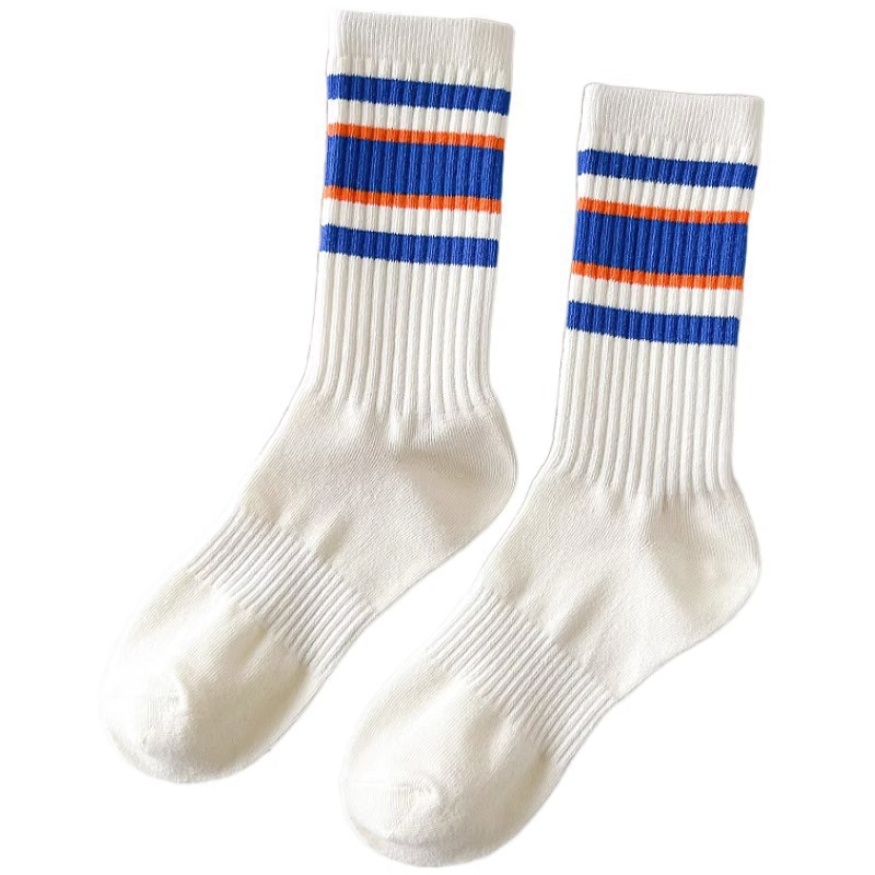 Picture of Socks striped women's mid-calf length socks ins popular Net red rainbow versatile sports outerwear solid color stockings long high waist