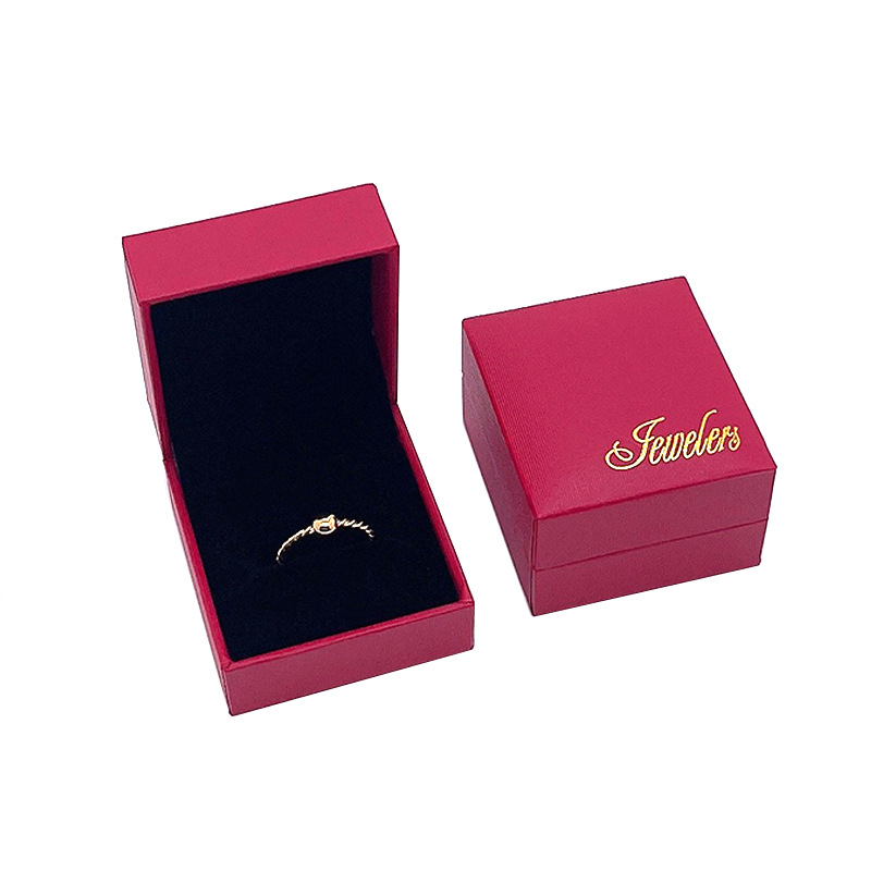 Ring box smooth fine grain plastic box jewelry box leather-filled paper jewelry jade earring box gold ring box earring box