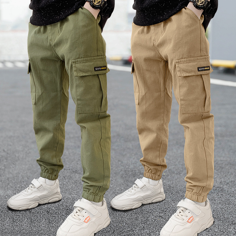 Cross-border Boys' Cushion Pants Spring and Autumn Korean Cotton Pants Handsome Children's Trendy Trendy Brand Casual Children's Trendy Pants