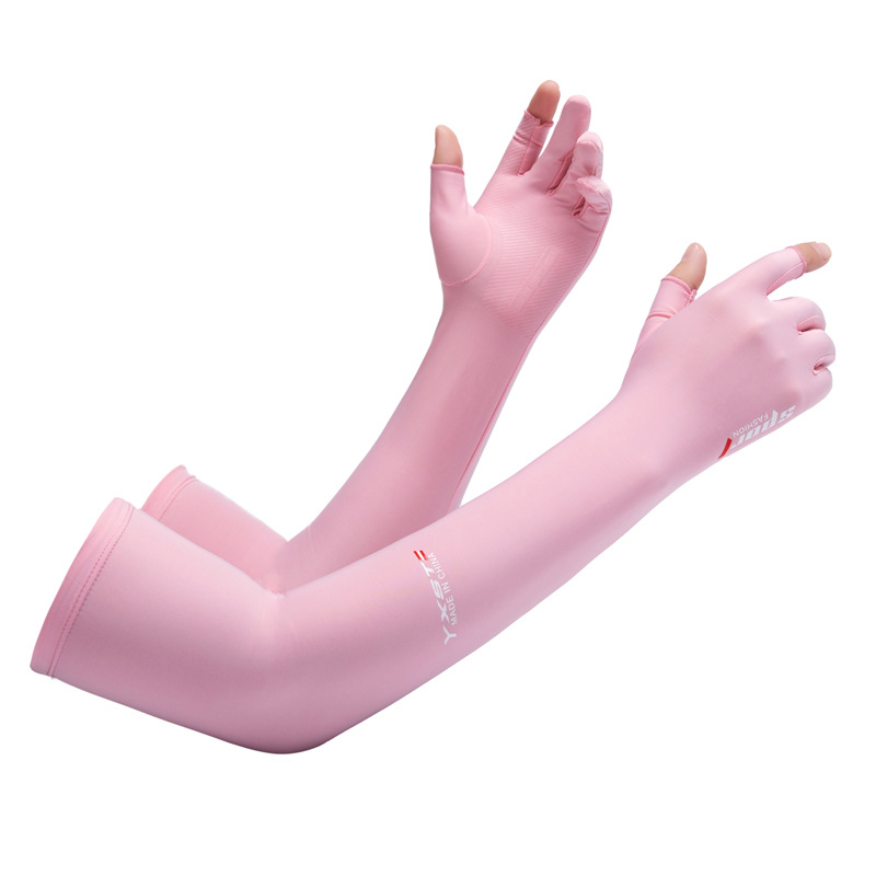 Picture of Sun Protection Gloves Men's Summer Fingerless Thin Ice Silk Driving Long Fishing Takeaway Half Finger Women's Summer Cycling