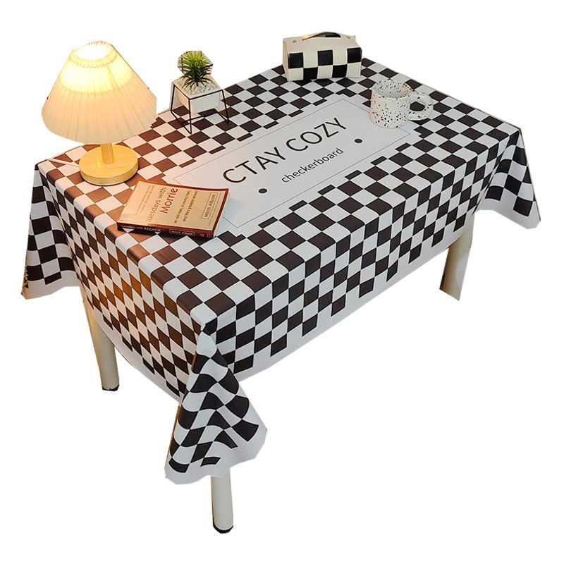 Tablecloth Waterproof and Oil-Proof Disposable Fabric Desk ins Style Nordic Style Rectangular Dining Tablecloth pvc Coffee Table Table Mat Tablecloth
