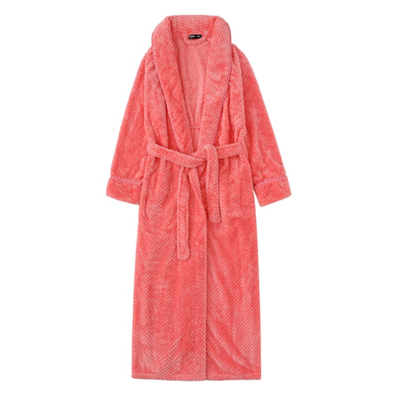 Autumn and winter flannel nightgown men's extended large size thick couple bathrobe women's loose warm pajamas wholesale