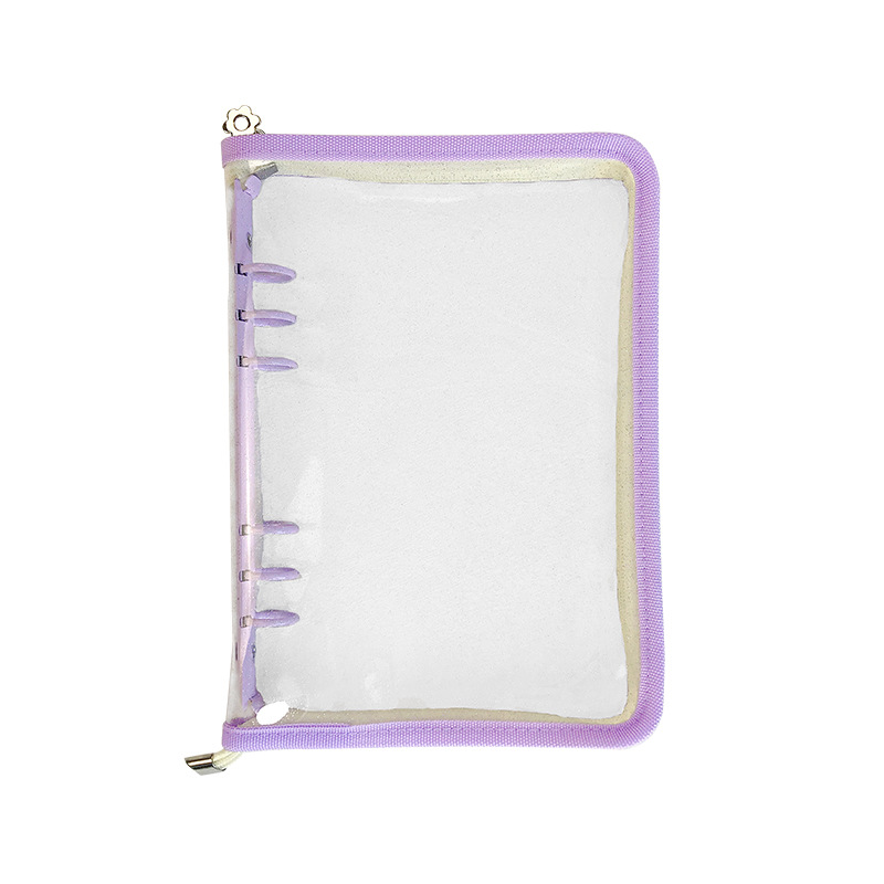 Picture of Spot Cute Popular Storage Bag Six-Hole Loose-Leaf Book Ins Style Star Chasing A5A6 Transparent Zipper Notebook Shell
