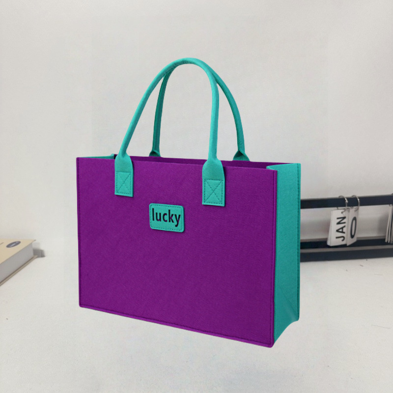 Picture of In-Stock Wholesale Mid-Autumn Felt Bags with Traditional Chinese Style, Various Styles Available, Thickened Large-Capacity Felt Tote Bags