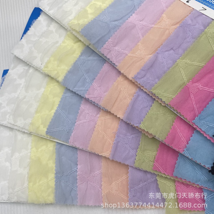 Spring and autumn knitted bubble yarn jacquard fabric 250g knitted polyester green bubble yarn jacquard headdress hair card fabric