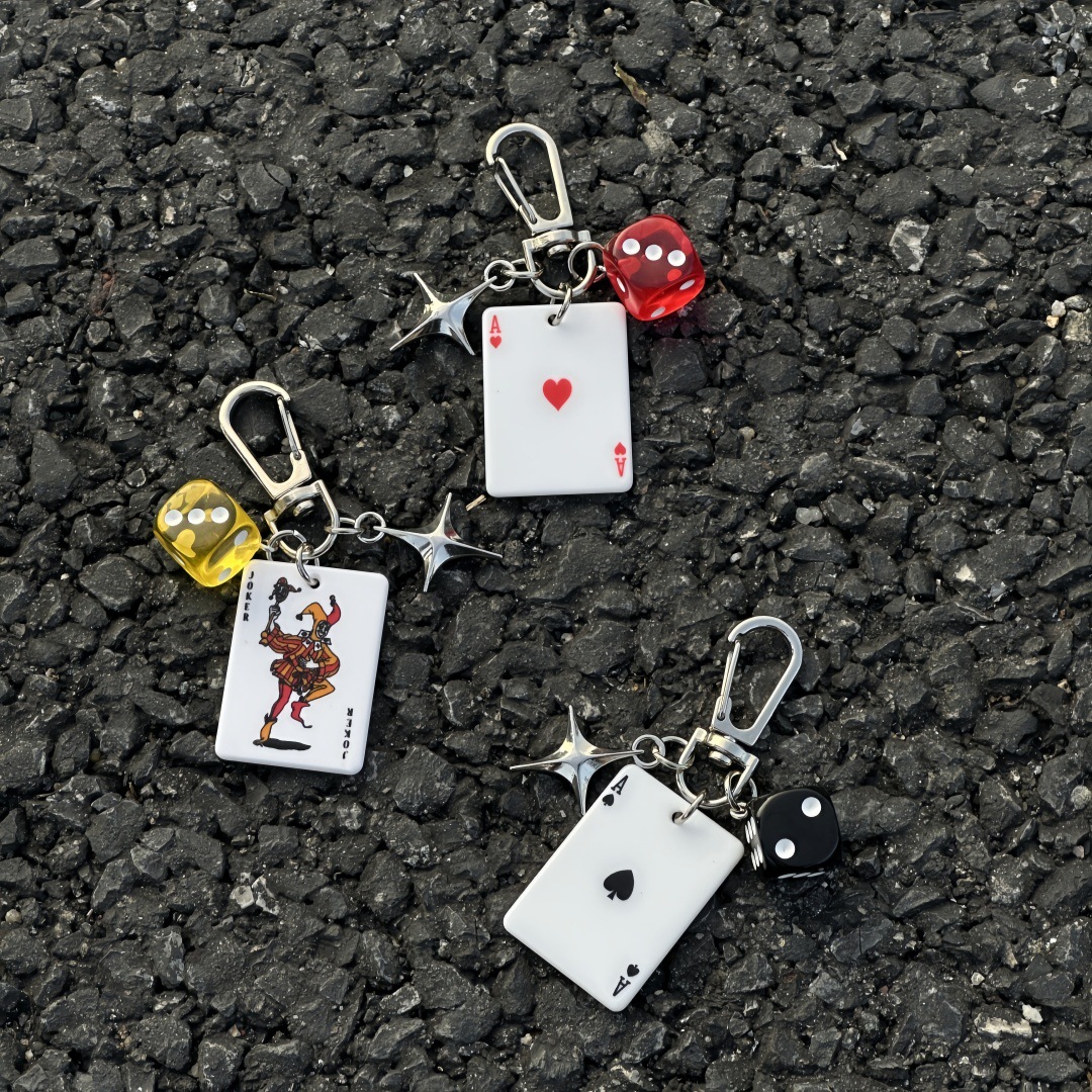 Ian Worth Poker Gambler Multi-element Bag Pendant Keychain Original Waist Hanging Cross-border E-commerce