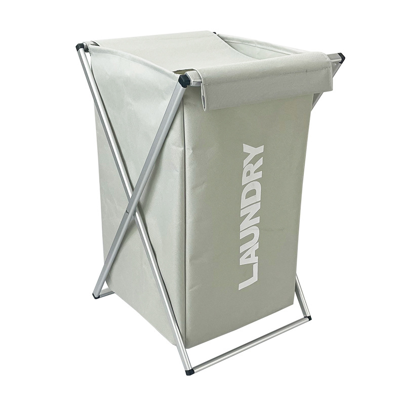 Aluminum Frame Dirty Clothes Basket, Home Fabric with Aluminum Tube, Foldable Storage Basket, Clothing Organizer, Portable Folding Storage Bin