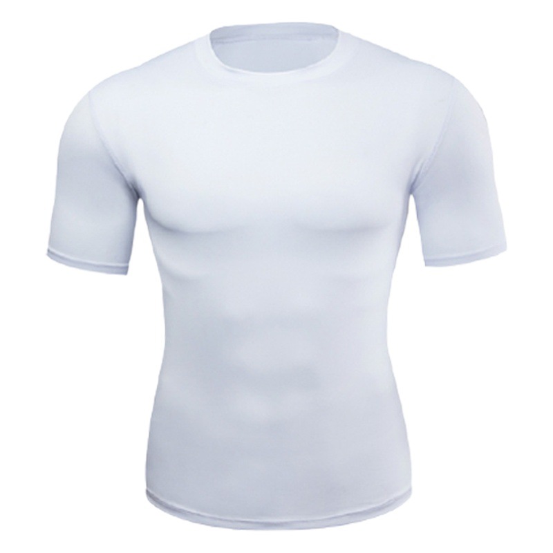 Sports tights men's short-sleeved quick-drying T-shirt spring and summer running base basketball training high elastic breathable fitness clothing