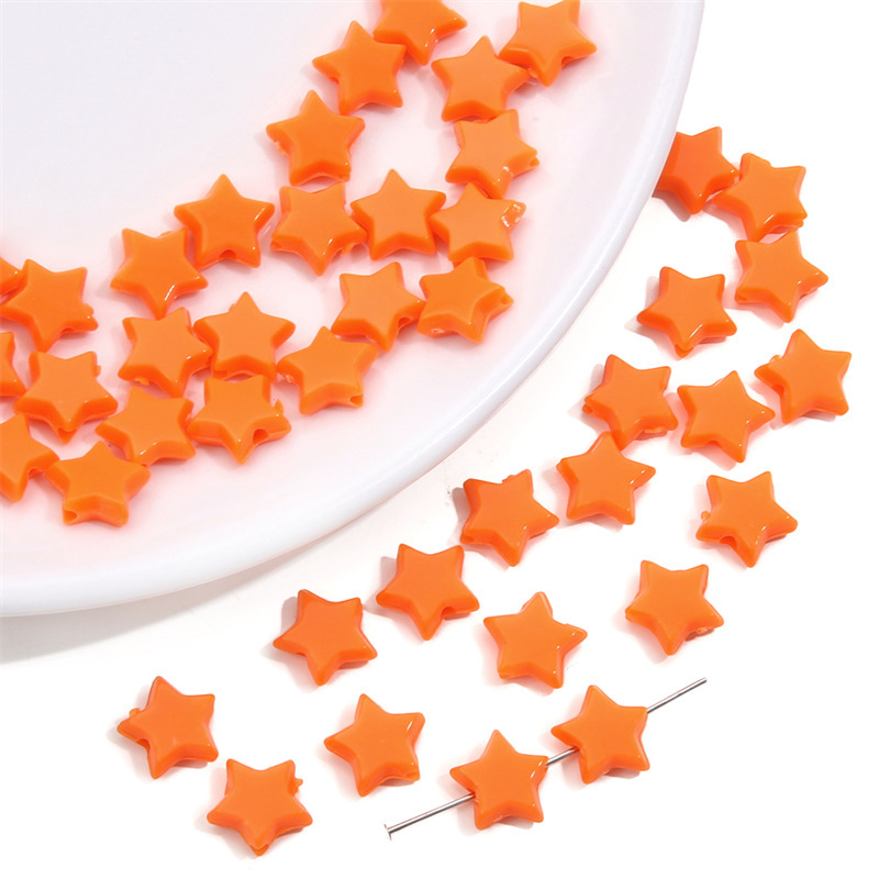 Picture of 10mm acrylic solid color five-pointed star beads beads DIY handmade bracelet necklace jewelry material accessories