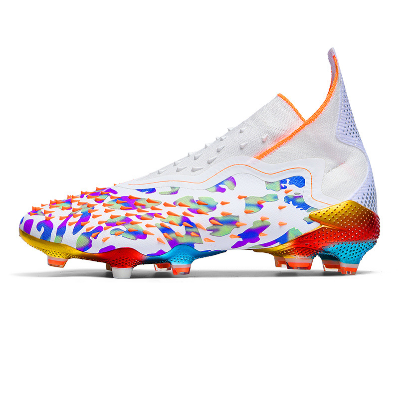Cross-border high-top football shoes fg nail artificial lawn boys and girls teenagers students competition training Sports sneakers