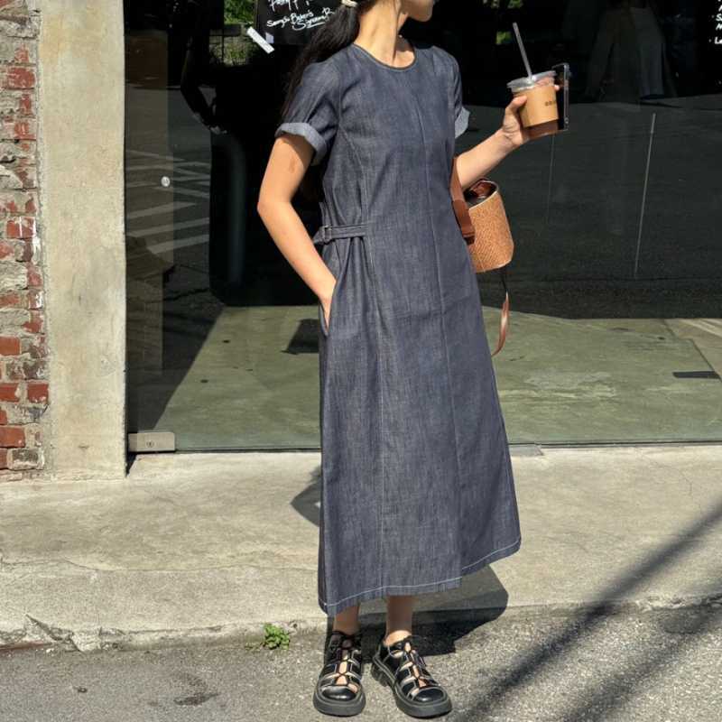 2025 Short-sleeved Denim dress