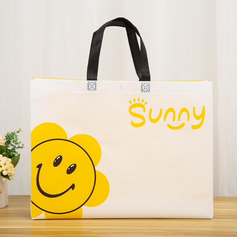 Cute Sunflower Supermarket Advertising Clothing Shopping Tote Bag Three-Dimensional Cartoon Printing Non-Woven Christmas Gift Bag