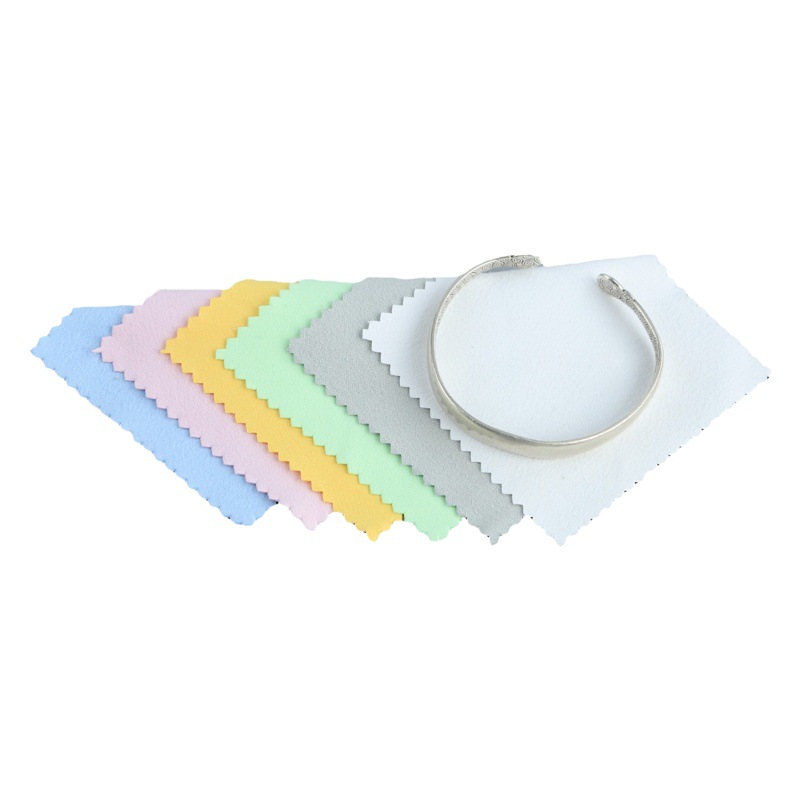 8*8Opp Bag Individually Packaged Microfiber Double-Sided Velvet Silver Polishing Cloth Wholesale
