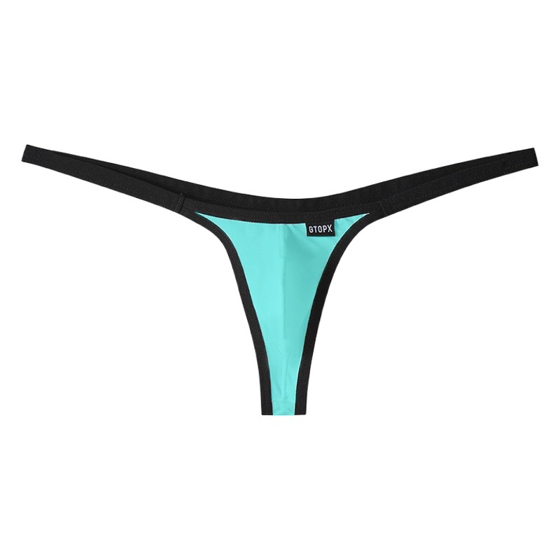 Gtopxman Men's Ice Silk U-Convex Sexy Erotic Underwear Amazon European and American Single Thong Low Waist Design