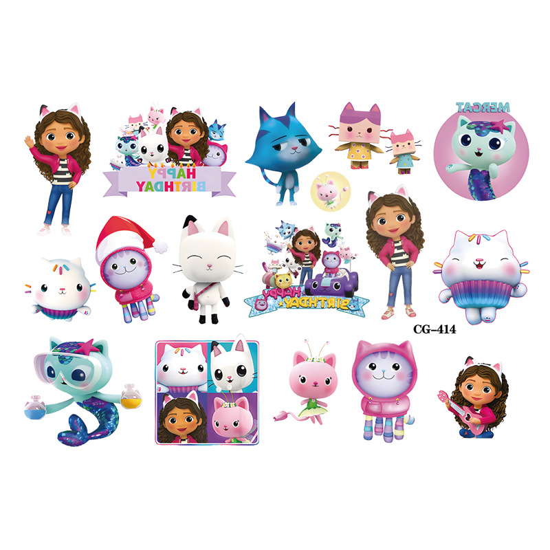 Picture of Gabby's Toy House Cartoon Tattoo Stickers Children's Tattoo Stickers Birthday Party Tattoo Stickers Disposable Water Transfer