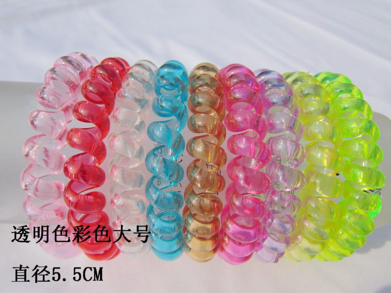 Picture of Candy Color Bold Bracelet Telephone Line Hair Ring Extra Large Rubber Band South Korea Headwear Hair Accessories Headband Spring Ring