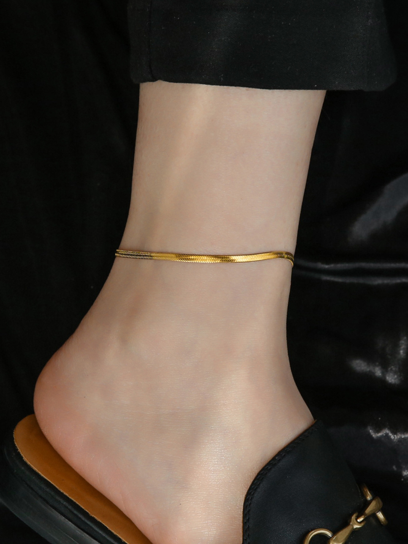 Picture of Stainless steel snake bone chain European and American fashion fashion simple design 18K gold plated titanium steel foot decoration temperament all-match anklet