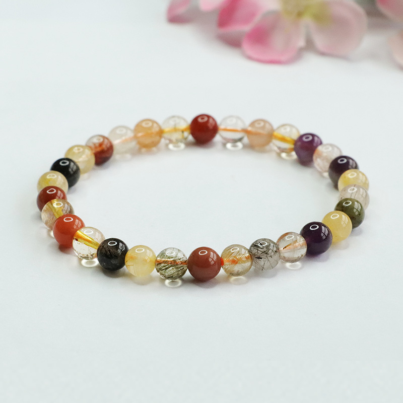 Picture of Jiyu Natural Color Hair Crystal Bracelet Fu Lu Shou Bracelet Crystal Color Treasure Factory Live Daifa CB2120606