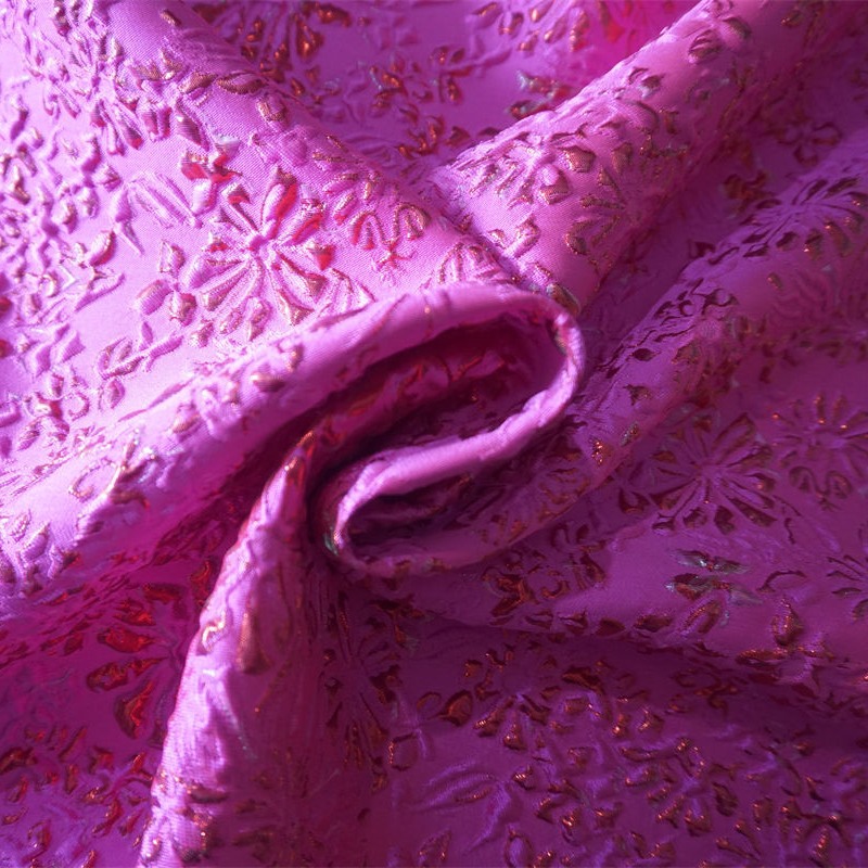 New Arrival Woven Blistering Embossed High-set Rose Red Tutu Dress Jacquard Fabric Women's dress Dress Bag Clothing