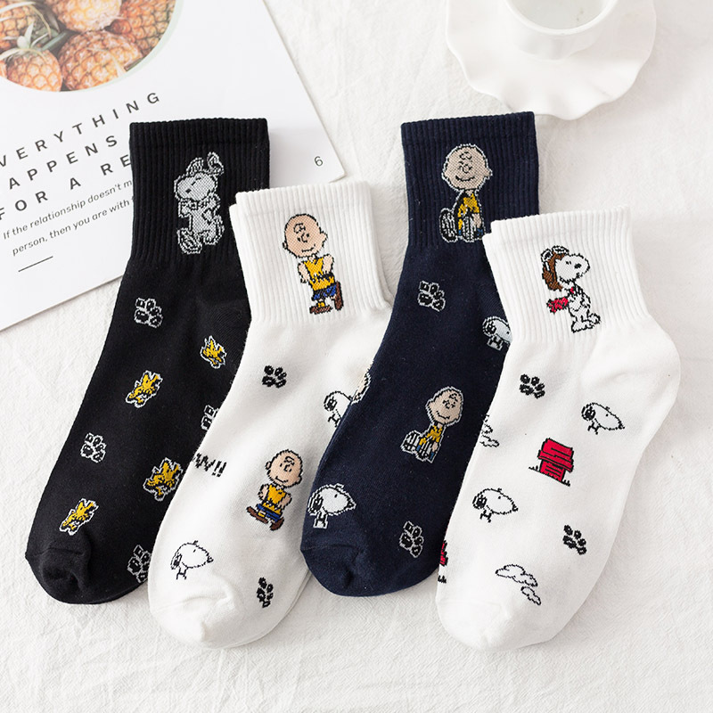 Socks women's spring and summer new Korean version of cartoon animation puppy female tide socks wholesale cotton sweat-absorbent tube casual women's socks