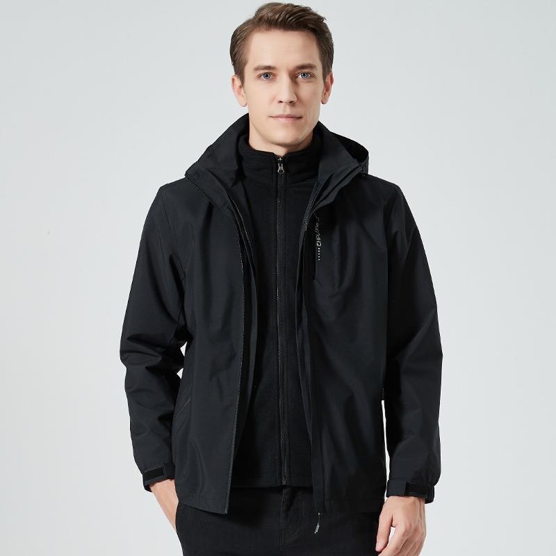 Outdoor Rush Clothes Men's Fashion Brand Three-in-One Detachable Two-Piece Waterproof Mountaineering Suit Couple's Windproof Jacket for Men