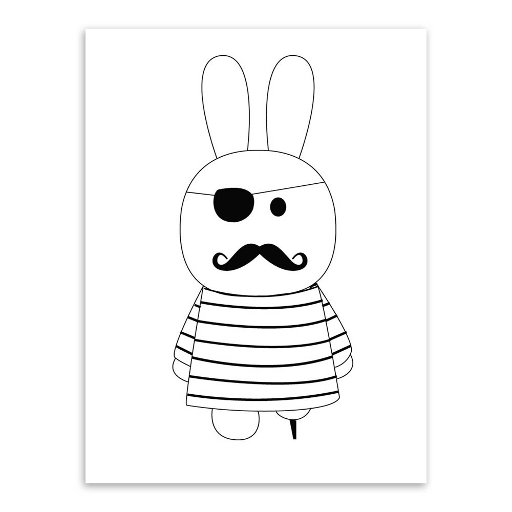 Picture of Photo Frame Core Custom Nordic Simple Fresh Black and White Animal Children's Room Decorative Cloth Painting Hanging Poster