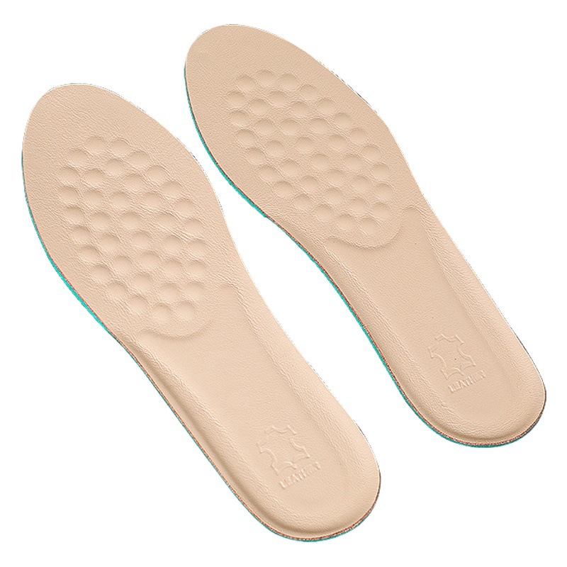 Genuine leather cowhide insole men's sweat-absorbent deodorant breathable sports shock-absorbing thickened leather shoes for women with super soft feeling of stepping on excrement