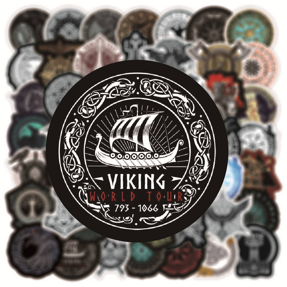 Picture of 50 new retro viking personality totem graffiti stickers trolley case motorcycle Journal stickers wholesale