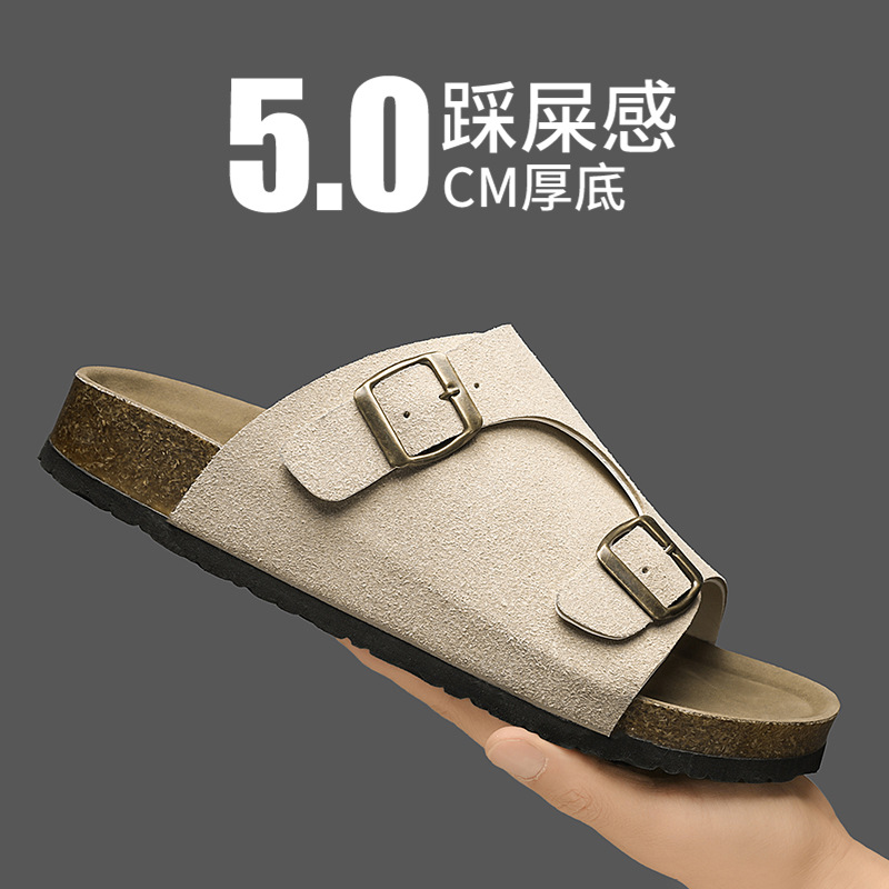 Carefully Selected Cross-Border Birkenstock Slippers for Men, Cork Outdoor Sports and Leisure Slippers, Non-Slip and Wear-Resistant Roman Beach Shoes