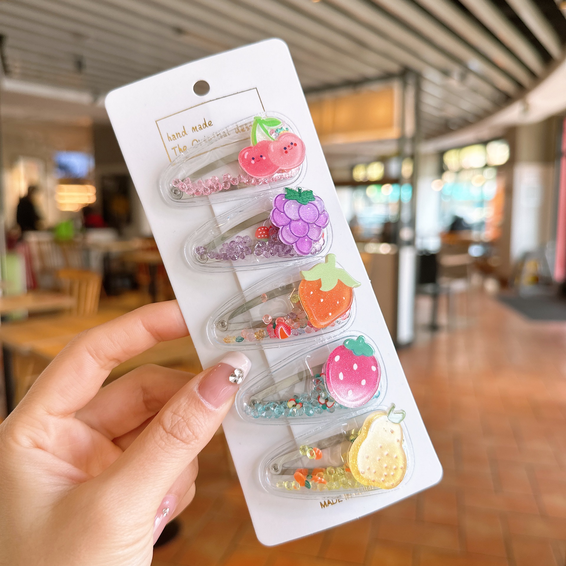 Picture of Children's Hairpin Girls' Headwear Side Side Bangs Clip Kids Baby's quicksand Clip Princess Cute Broken Hairpin bb Clip