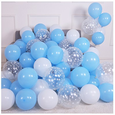 Picture of 10 Inch Thickened Sub Light Blue Ink Blue Haze Night Blue Round Balloon Birthday Bar Decoration