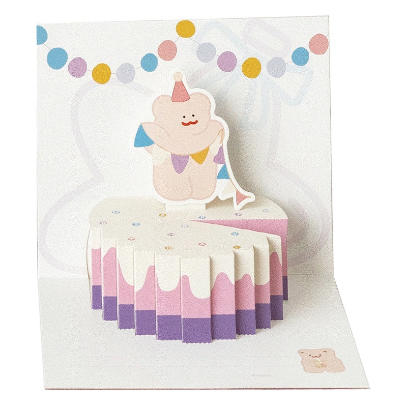 Happy Birthday Greeting Card Creative 3d Cake Greeting Card Students Send Gifts Thanksgiving Blessing Advanced Sense Small Card